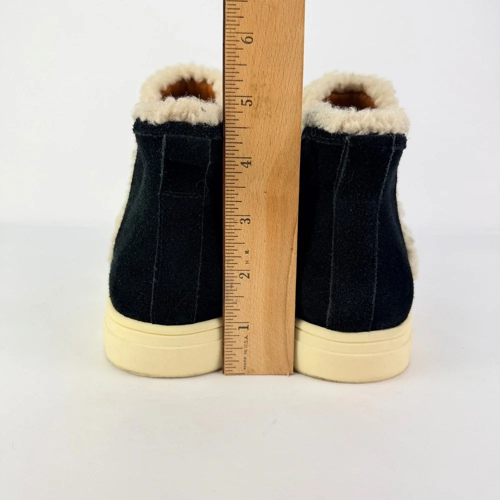 Lucky Brand 10M Laycia Black Suede Shearling Lined Womens Winter Ankle Boots - Picture 10 of 11